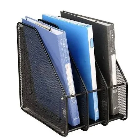 Desk Organizers File Folders Holder Metal Mesh Magazine File Holder with 3 Vertical